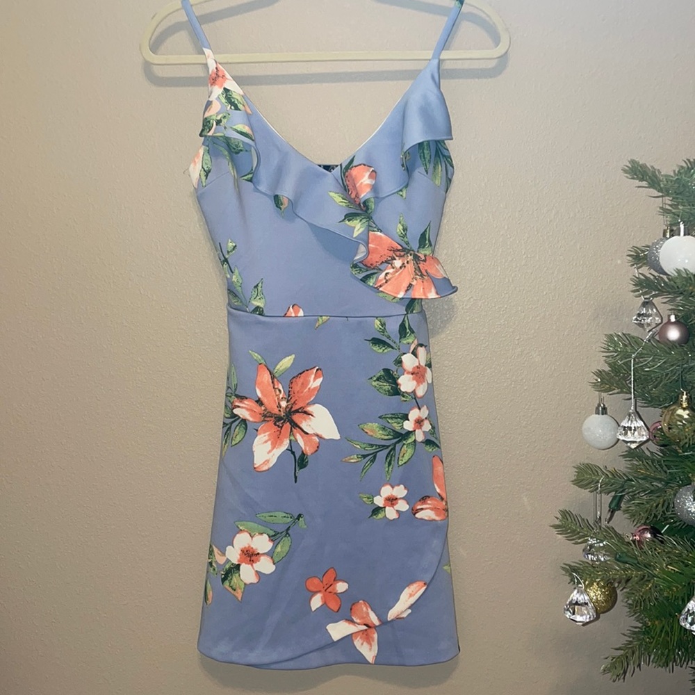 Floral v-neck tank dress